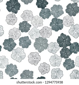Dark BLUE vector seamless natural background with flowers. Modern abstract illustration with flowers. Template for business cards, websites.