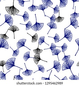 Dark BLUE vector seamless natural background with leaves. Blurred decorative design in Indian style with leaves. Pattern for trendy fabric, wallpapers.
