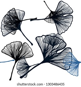 Dark BLUE vector seamless natural background with leaves. Blurred decorative design in Indian style with leaves. Texture for window blinds, curtains.
