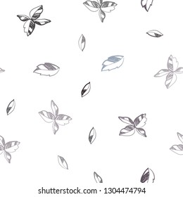 Dark BLUE vector seamless natural background with leaves. Modern geometrical abstract illustration with leaves. Template for business cards, websites.