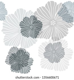 Dark BLUE vector seamless natural artwork with flowers. Creative illustration in blurred style with flowers. Pattern for design of fabric, wallpapers.