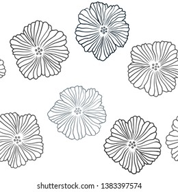 Dark BLUE vector seamless natural background with flowers. Shining colored illustration with flowers. Pattern for design of fabric, wallpapers.