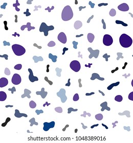 Dark BLUE vector seamless pattern with bubble shapes. Illustration with abstract shapes on white background. Pattern for design of window blinds, curtains.