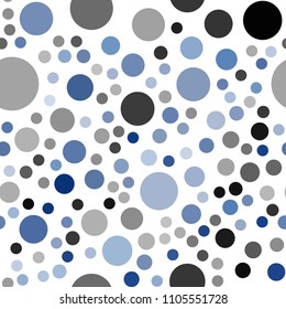 Dark BLUE vector seamless pattern with spheres. Modern abstract illustration with colorful water drops. New design for ad, poster, banner of your website.