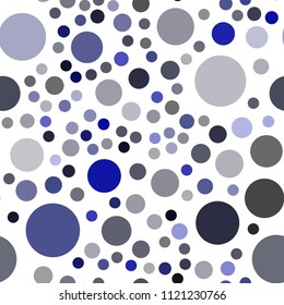 Dark BLUE vector seamless pattern with spheres. Blurred decorative design in abstract style with bubbles. Beautiful design for your business advert.
