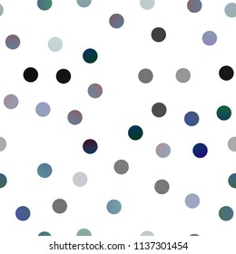 Dark BLUE vector seamless pattern with spheres. Blurred decorative design in abstract style with bubbles. Completely new template for your brand book.