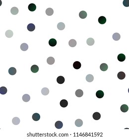 Dark BLUE vector seamless pattern with spheres. Blurred bubbles on abstract background with colorful gradient. The pattern can be used for ads, leaflets of liquid.