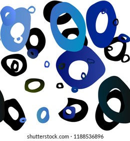 Dark BLUE vector seamless pattern with spheres. Colorful illustration with blurred circles in nature style. Pattern for trendy fabric, wallpapers.