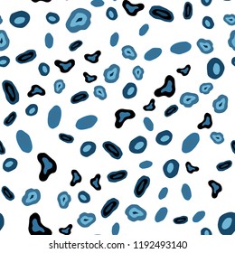 Dark BLUE vector seamless pattern with spheres. Blurred bubbles on abstract background with colorful gradient. Pattern for design of fabric, wallpapers.