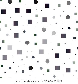 Dark BLUE vector seamless pattern with spheres, squares. Decorative design in abstract style with circles, rectangles. Pattern for design of fabric, wallpapers.