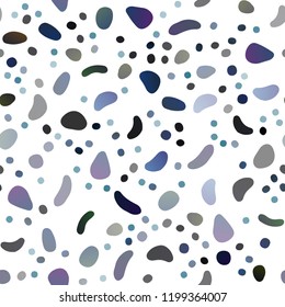 Dark BLUE vector seamless pattern with spheres. Blurred bubbles on abstract backdrop with colorful gradient. Design for textile, fabric, wallpapers.