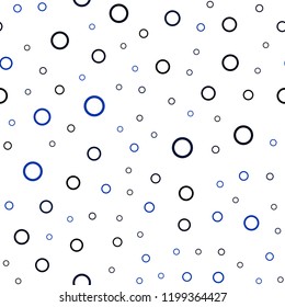 Dark BLUE vector seamless pattern with spheres. Abstract illustration with colored bubbles in nature style. New design for ad, poster, banner of your website.