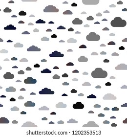 Dark BLUE vector seamless pattern with clouds. Colorful illustration consisted of abstract clouds. Pattern for design of fabric, wallpapers.