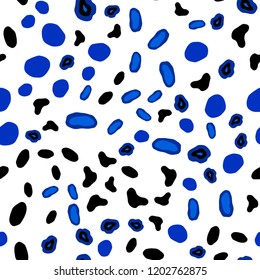 Dark BLUE vector seamless pattern with spheres. Blurred bubbles on abstract background with colorful gradient. Pattern for design of fabric, wallpapers.