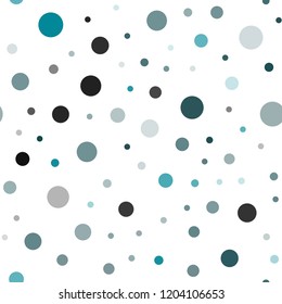 Dark BLUE vector seamless pattern with spheres. Blurred bubbles on abstract background with colorful gradient. Design for textile, fabric, wallpapers.
