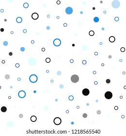 Dark BLUE vector seamless pattern with spheres. Modern abstract illustration with colorful water drops. Pattern for trendy fabric, wallpapers.