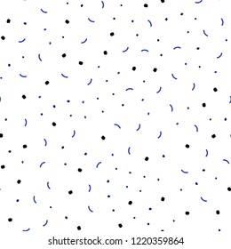 Dark BLUE vector seamless pattern with spheres, triangles. Modern abstract colorful illustration with spheres and lines. Design for textile, fabric, wallpapers.