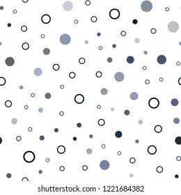 Dark BLUE vector seamless pattern with spheres. Modern abstract illustration with colorful water drops. Pattern for design of window blinds, curtains.