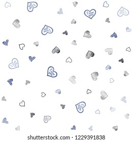 Dark BLUE vector seamless pattern with colorful hearts. Illustration with hearts in love concept for valentine's day. Design for ad, poster, banner of Valentine Day.