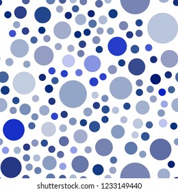 Dark BLUE vector seamless pattern with spheres. Abstract illustration with colored bubbles in nature style. Pattern can be used for beautiful websites.