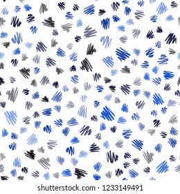 Dark BLUE vector seamless pattern with sharp lines. Shining colored illustration with sharp stripes. Template for your beautiful backgrounds.