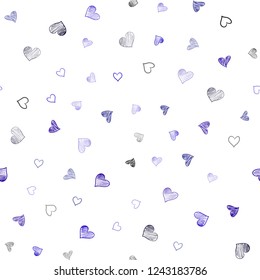 Dark BLUE vector seamless pattern with colorful hearts. Glitter abstract illustration with colorful hearts in romantic style. Pattern for marriage gifts, congratulations.