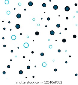 Dark BLUE vector seamless pattern with spheres. Illustration with set of shining colorful abstract circles. Trendy design for wallpaper, fabric makers.