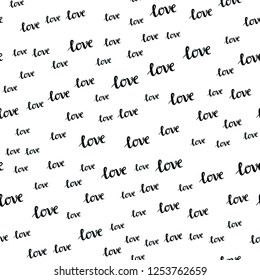 Dark BLUE vector seamless pattern with phrase LOVE YOU. Phrase LOVE YOU with colorful gradient in abstract style. Template for business cards, websites.