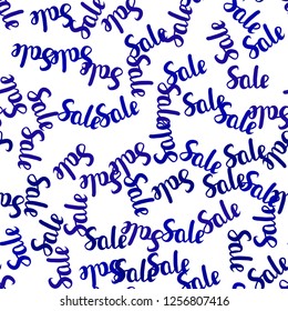 Dark BLUE vector seamless pattern with 70, 90 percentage signs. Gradient illustration with discount signs on white backdrop. Pattern for ads, posters, banners of sales.