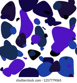 Dark BLUE vector seamless pattern with spheres. Beautiful colored illustration with blurred circles in nature style. Pattern for design of fabric, wallpapers.