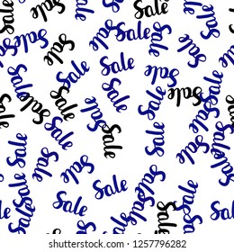 Dark BLUE vector seamless pattern with 70, 90 percentage signs. Shining colorful illustration with isolated selling prices. Pattern for ads, posters, banners of sales.