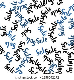 Dark BLUE vector seamless pattern with 70, 90 percentage signs. Colorful set of  percentage signs in simple style. Pattern for ads, posters, banners of sales.
