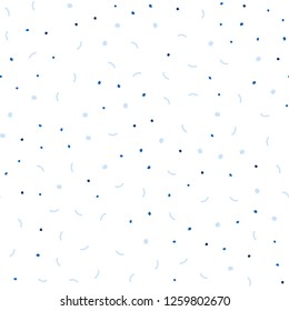Dark BLUE vector seamless pattern with spheres, triangles. Glitter abstract illustration with connection of triangle structure. Trendy design for wallpaper, fabric makers.