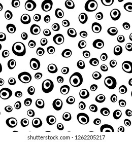 Dark BLUE vector seamless pattern with spheres. Glitter abstract illustration with blurred drops of rain. Design for textile, fabric, wallpapers.