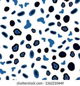 Dark BLUE vector seamless pattern with spheres. Abstract illustration with colored bubbles in nature style. Template for business cards, websites.