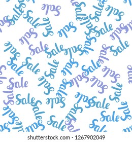 Dark BLUE vector seamless pattern with 70, 90 percentage signs. Abstract illustration with colorful gradient symbols of sales. Backdrop for super sales on Black Friday.