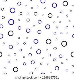 Dark BLUE vector seamless pattern with spheres. Blurred bubbles on abstract background with colorful gradient. Pattern can be used for beautiful websites.