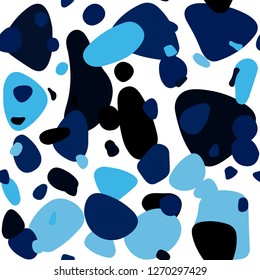 Dark BLUE vector seamless pattern with spheres. Blurred bubbles on abstract background with colorful gradient. Pattern for trendy fabric, wallpapers.
