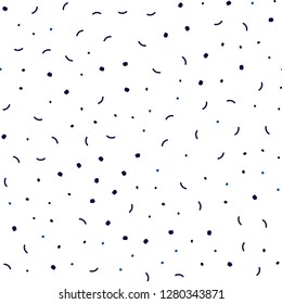 Dark BLUE vector seamless pattern with spheres, triangles. Modern abstract colorful illustration with spheres and lines. Pattern for design of fabric, wallpapers.