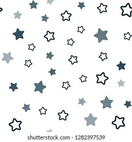 Dark BLUE vector seamless pattern with christmas stars. Modern geometrical abstract illustration with stars. Pattern for design of fabric, wallpapers.