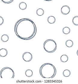 Dark BLUE vector seamless pattern with spheres. Modern abstract illustration with colorful water drops. Design for textile, fabric, wallpapers.