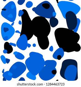 Dark BLUE vector seamless pattern with spheres. Beautiful colored illustration with blurred circles in nature style. Template for business cards, websites.