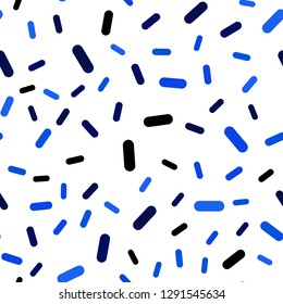 Dark BLUE vector seamless pattern with sharp lines. Decorative shining illustration with lines on abstract template. Pattern for ads, posters, banners.
