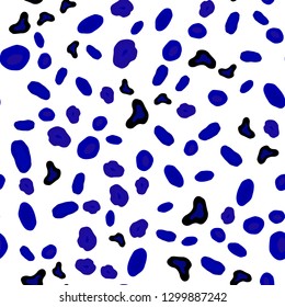 Dark BLUE vector seamless pattern with spheres. Illustration with set of shining colorful abstract circles. Design for textile, fabric, wallpapers.