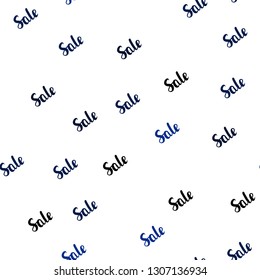 Dark BLUE vector seamless pattern with sale signs. Colorful set of  percentage signs in simple style. Design for business ads, commercials.