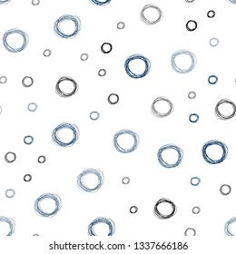 Dark BLUE vector seamless pattern with spheres. Illustration with set of shining colorful abstract circles. Pattern can be used for beautiful websites.