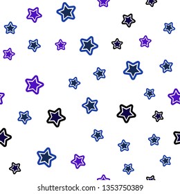 Dark BLUE vector seamless pattern with christmas stars. Blurred decorative design in simple style with stars. Texture for window blinds, curtains.