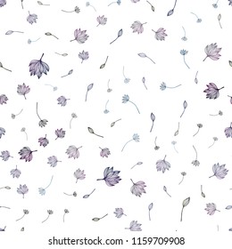Dark BLUE vector seamless sketch layout. Creative illustration in blurred style with leaves. The textured pattern for website.