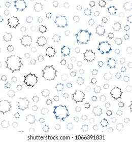 Dark BLUE vector seamless  template with circles. Modern abstract illustration with colorful water drops. Pattern can be used for futuristic ad, booklets.