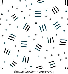 Dark BLUE vector seamless template with geometric lines. Decorative abstract design of repeating lines, circles. Pattern for design of window blinds, curtains.